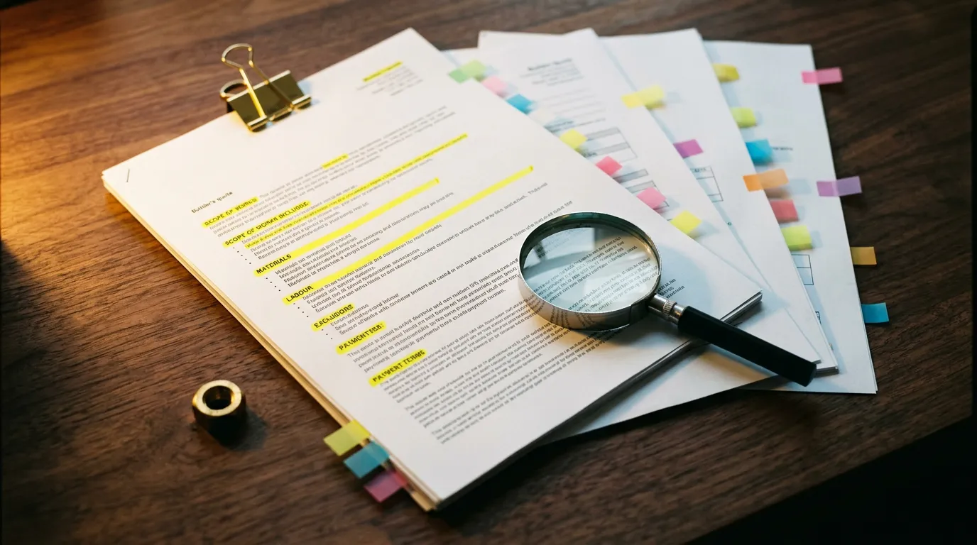 How to Read a Builder's Quote (Without Getting Lost)